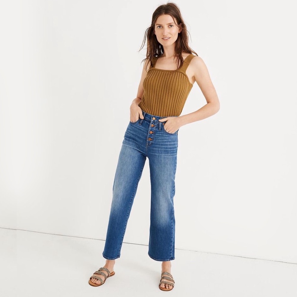 Madewell High Rise Slim Wide Leg Jeans Size 23